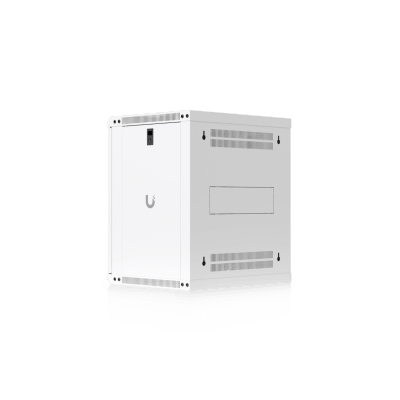 UACC Rack Cabinet 12U (550 x 450 mm) - Gabinete Cerrado para Montaje en Pared con Puerta de Vidrio Templado, Totalmente Ensamblado con Ventiladores Integrados y Paneles Removibles - Kompletum