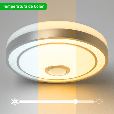 Luminario LED de 40W / 3000 Lúmenes / Ø 490mm x 66mm / Voltaje 85-265V / Temperatura Fría 6500K / Conexión Bluetooth / App iLink. - Kompletum