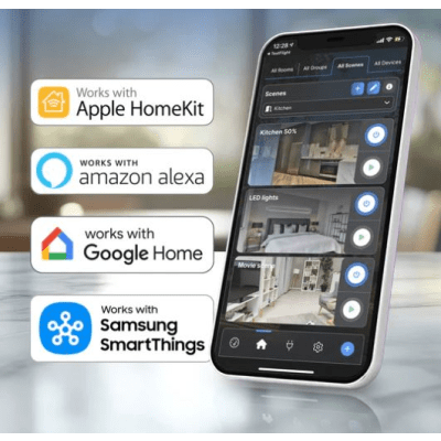 Adaptador PlugIn inalámbrico WIFI/ Nube P2P / Medición de consumo/ Soporta Google y Alexa / 15A - Kompletum