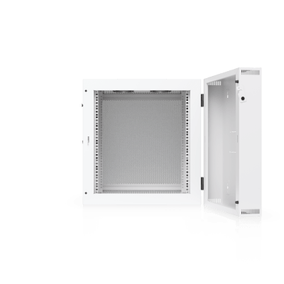 UACC Rack Cabinet 12U (600 x 703 mm) - Gabinete Cerrado para Montaje en Pared con Puerta Frontal Perforada, Puerta Trasera Abatible (Swing-Out) y Paneles Laterales Removibles con Llave - Kompletum