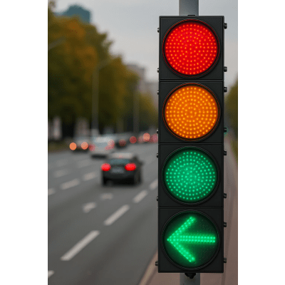 SEMAFORO DE SEÑALIZACION  Rojo, Amarillo, Verde y Flecha - Kompletum