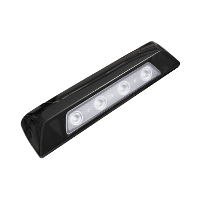 Luz de Escena, 4 led, Bisel Blanco, 12–24vcd, Led Blanco y Lente Transparente - Kompletum