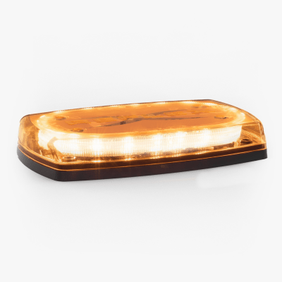 Mini torreta de 24 LED 10" Ámbar, Lente Ámbar, Cableado - Kompletum