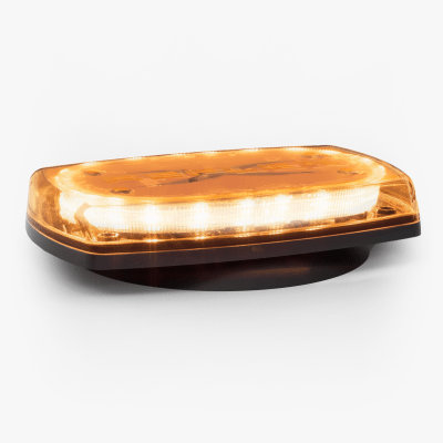 Mini torreta de 24 LED 10" Ámbar, Lente Ámbar , Imán y Encendedor de Vehículo - Kompletum