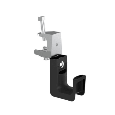 Sujetador STRONGHOLD tipo J (J-Hook), Con Abrazadera de Tornillo para Montaje, Hasta 8 Cables Cat6, Nylon 6.6, Color Negro, 1 pieza - Kompletum