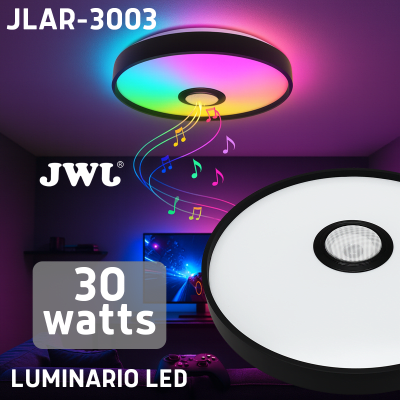 Luminario LED JLAR-3003 / 30W / 2400 Lúmenes / Bluetooth Control App / Voltaje 85-265V / Temperatura 6500K Fría / Garantía 3 Años - Kompletum
