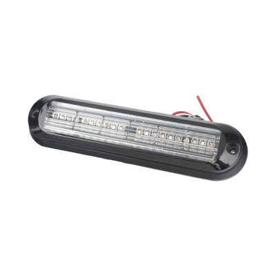 Luz Auxiliar Ultra Brillante  IP67 de 18 LEDs, Color Rojo/Azul/Ambar, con mica transparente y bisel negro - Kompletum