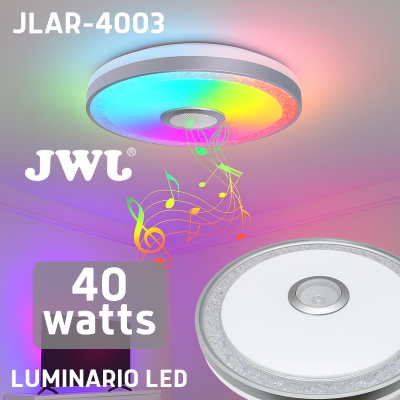 Luminario LED de 40W / 3000 Lúmenes / Ø 490mm x 66mm / Voltaje 85-265V / Temperatura Fría 6500K / Conexión Bluetooth / App iLink. - Kompletum