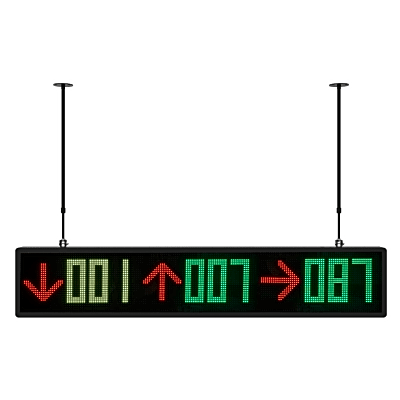 Pantalla LED de Guiado para Estacionamiento Interior/ 9 Dígitos y 3 Iconos / Multicolor 7 Colores / 1700 cd/m² de Brillo / Comunicación RS485-RJ45 / Instalación con Bracket Ajustable 560-1020 mm - Kompletum