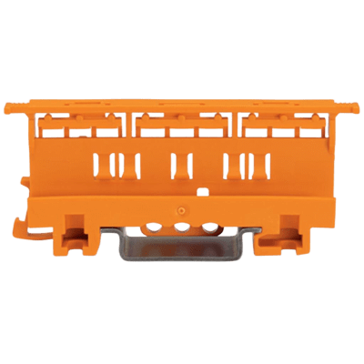 Adaptador de Fijación Serie 221 / 6 mm² / Para Montaje Sobre Carril DIN-35 y Montaje Atornillado / Color Naranja / Aislamiento Poliamida / Clase de Inflamabilidad UL 94 V0 - Kompletum