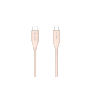 Cable de Carga USB-C a C / 1 Metro / Tecnología GaN (Nitruro de Galio / Fast-Charging / Potencia 60W / Velocidad Transferencia 480 Mbps / Material Silicona No Tóxica /  Conector Aluminio Anodizado - Kompletum