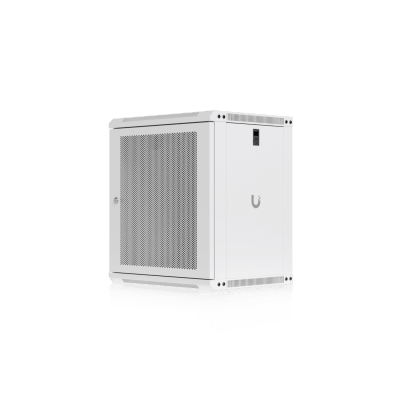 UACC Rack Cabinet 12U (550x 450 mm) - Gabinete Cerrado para Montaje en Pared con Puerta Frontal Perforada, Totalmente Ensamblado con Ventiladores Integrados y Paneles Removibles - Kompletum