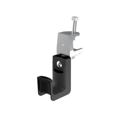 Sujetador STRONGHOLD tipo J (J-Hook), Con Abrazadera de Tornillo para Montaje, Hasta 8 Cables Cat6, Nylon 6.6, Color Negro, 1 pieza - Kompletum