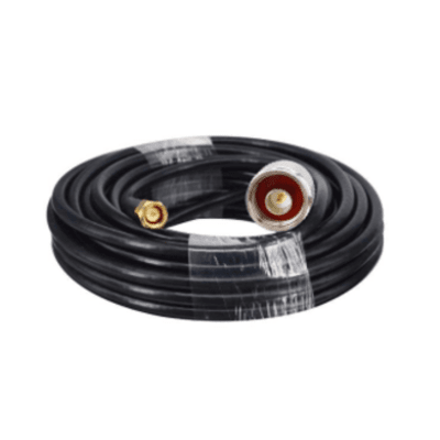 Cable Coaxial 15 Metros / Baja Pérdida / Diámetro 5 mm / Impedancia 50 Ω / Apantallamiento >90dB / Operación 5-3000 MHz / Conectores N y SMA Macho / Compatible NX9775 NX9776 NX9783 - Kompletum