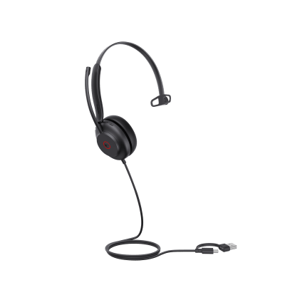 Diadema USB Yealink UH35 Mono Teams con Cancelación Activa de Ruido con 2 Micrófonos y Busylight Automático - Kompletum