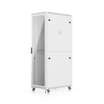 UACC Rack Cabinet 42U (600 × 1000 mm) – Gabinete de Piso Totalmente Ensamblado con Ventiladores Integrados, Paneles Removibles, Ruedas con Seguro y Puerta Frontal de Vidrio Templado - Kompletum