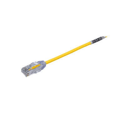 Cable de Parcheo TX6, UTP Cat6, Diámetro Reducido (28AWG), Color Amarillo, 15 ft - Kompletum