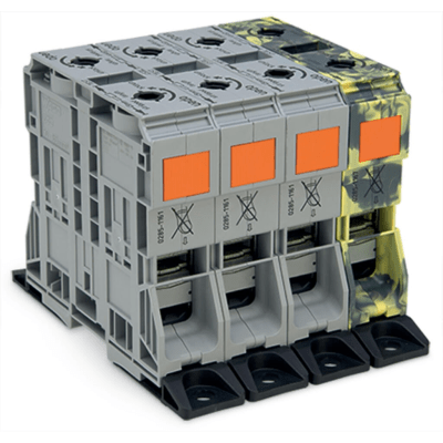 Juego de Corriente Trifásica / Bornas para Corrientes Elevadas 185 mm² / POWER CAGE CLAMP / Multicolor / Con Bridas de Fijación / Cobre / 185 mm² - Kompletum