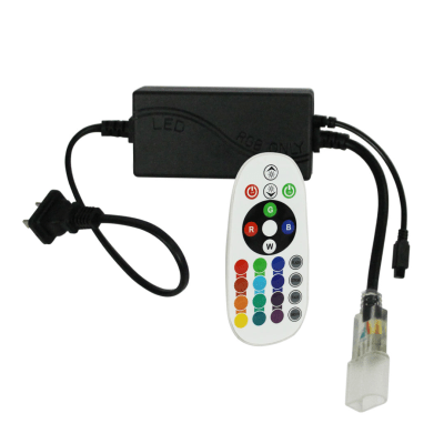 Adaptador de Corriente con Control de Funciones Remoto para Manguera Neón LED RGB JUML-5050-03. - Kompletum