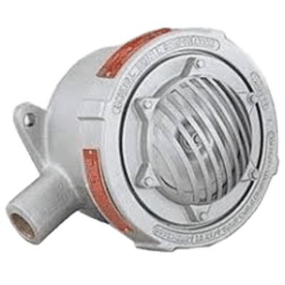 Bocina Vibrante a Prueba de Explosión Modelo 41X con Carcasa de Aluminio Resistente a la Corrosión / 120VAC, 240VAC, 24VDC / Volumen Ajustable / Ciclo de Trabajo 5 Minutos / Montaje en Tubería o Superficie - Kompletum