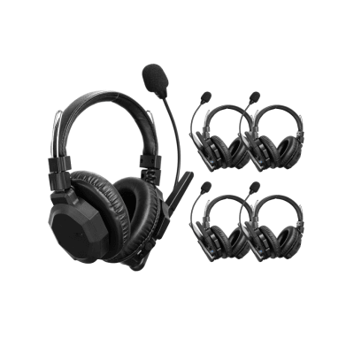 Diadema de Comunicación Inalámbrica Binaural / Cancelación de ruido IA / Comunicación Distancia 500m / Bluetooth / Batería 1050mAh / Resistente a la Lluvia - Kompletum