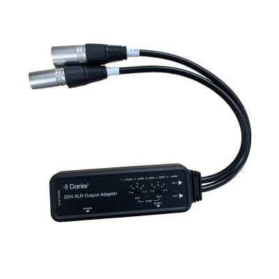 Extensor de Audio Dante® 2CH XLR Output Adapter | Entrada Digital Dante® | Salida XLR Balanceada/No Balanceada | Latencia Configurable 1-5ms | HDMI 1.4 | HDCP 1.4 | PoE IEEE802.3af | USB-C | Transmisión 100m - Kompletum