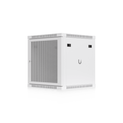 UACC Rack Cabinet 12U (598 x 600 mm) - Gabinete Cerrado para Montaje en Pared con Puerta Frontal Perforada, Totalmente Ensamblado con Ventiladores Integrados y Paneles Removibles - Kompletum
