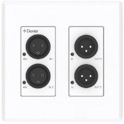 Extensor de Audio Analógico XLR a Dante® | 2 Entradas y 2 Salidas | Conversión Digital de Audio | PoE IEEE 802.3af | Phantom Power 48V | Latencia Configurable 1-5ms | Rango Dinámico >90dB - Kompletum