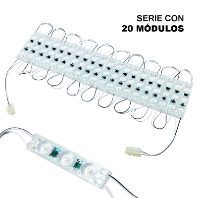 Módulo LED Resistente a Intemperie / 4500 Lúmenes / 110V / Luz Cálida 2 700 K / Hasta 20 Módulos en Serie / No Requiere Transformador. - Kompletum