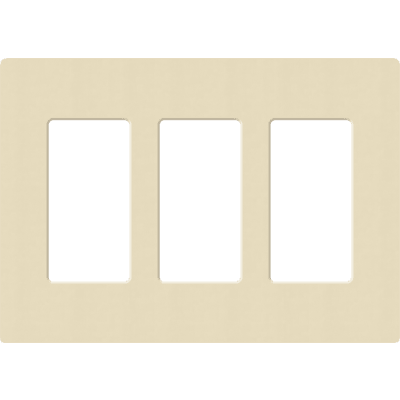 Placa de pared 3 espacios, para atenuador (dimmer), apagador ó control remoto inalámbrico LUTRON. - Kompletum
