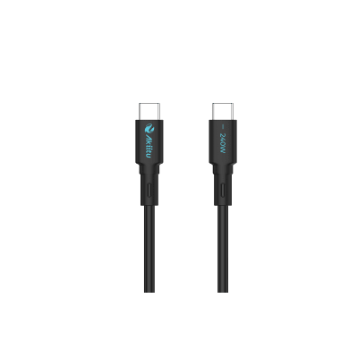 Cable de Carga USB-C a C / 1 Metro / Tecnología GaN (Nitruro de Galio) / Fast-Charging / Potencia 240W / Velocidad Transferencia 480 Mbps / Material  /  Conector Aluminio Anodizado - Kompletum