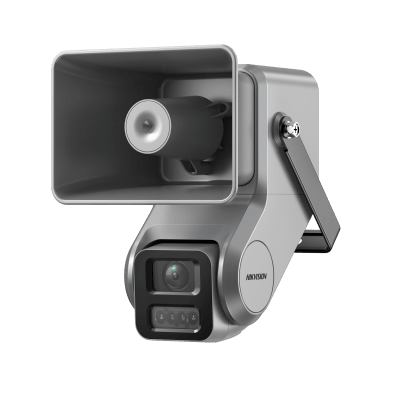 Cámara IP 4 Megapixel + Bocina IP Integrada / Lente Motorizado 2.8 a 12 mm / 7 Watts de Potencia / Exterior IP67 / PoE / Metal / Dual Light  / Hik-Connect - Kompletum