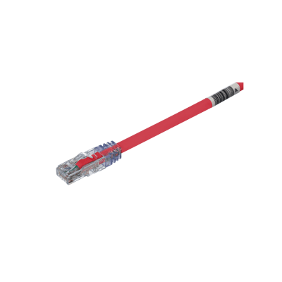 Cable de Parcheo UTP, Cat6A, 24 AWG, CM, Color Rojo, 25ft - Kompletum