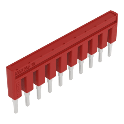 PUENTE DE 10 POLOS AISLADO / 800 V / 25 A / ROJO / COMPLIANT ROHS - Kompletum