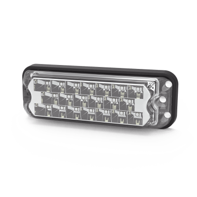 Luz Auxiliar de 20 LED, Ámbar/Claro, Bisel Negro, Lente transparente - Kompletum