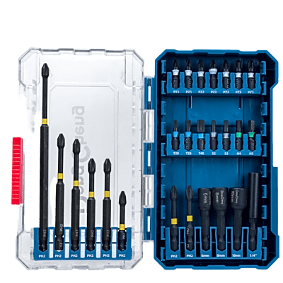 Juego de 26 de Puntas de Destornillador de impacto, Entrada Hex. 1/4" - Kompletum