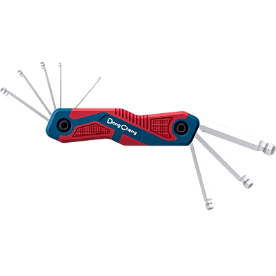 Juego de 8 Llaves Hexagonales Milimétricas con cabeza Redonda y porta llaves  tipo navaja. - Kompletum