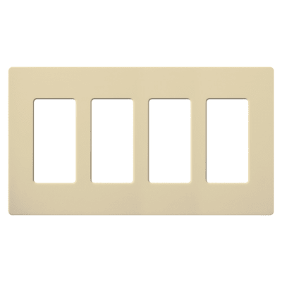 Placa de pared 4 espacios, color blanco, para atenuador (dimmer), switch ó control remoto PICO inalámbrico - Kompletum