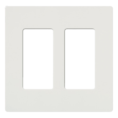 Placa de pared 2 espacios, para atenuador (dimmer), apagador ó control remoto inalámbrico LUTRON. - Kompletum