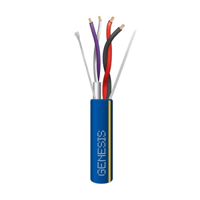 Bobina de 305 Metros / Cable 2 x 18 + 2 x 22 AWG / Color Azul con línea Amarilla / Par 22 AWG Blindado / Para Aplicaciones de Control de Iluminación - Kompletum
