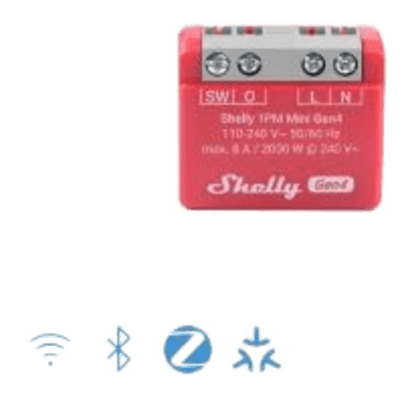 Mini Interruptor inteligente Wi-Fi 2.4 / medición de consumo, /1 canal 8A 110-240 / compatible con asistentes de voz - Kompletum