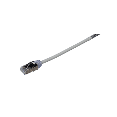 Patch Cord Cat6A, Diametro Reducido 28 AWG, Blindado S/FTP, CM/LS0H, 5 m, Color Gris - Kompletum
