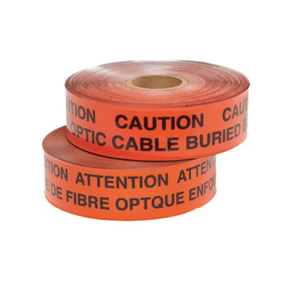 Cinta de peligro subterráneo, Color rojo, Material Aluminio, 304.8m, Leyenda: PRECAUCIÓN: LÍNEA ELÉCTRICA ENTERRADA DEBAJO - Kompletum