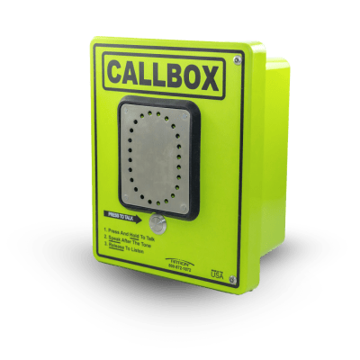Callbox HD Series / Intercomunicador Bidireccional / 800mW-2W Potencia Transmisión / Audio Ajustable / Enclosure Fibra de Vidrio / Vandal-Resistente / IP65 / Mensajes de Voz Grabables / Control de Acceso por Relay / Sensor Input - Kompletum