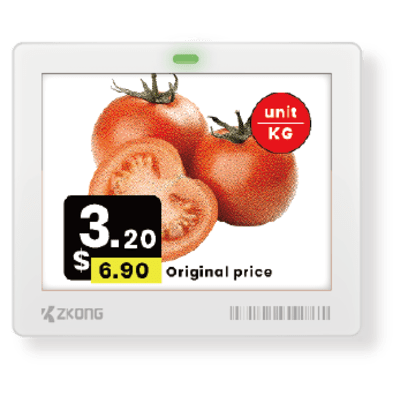 Etiqueta Electrónica de Estante ESL 4.2 Pulgadas / Pantalla EPD Matriz de Puntos 400x300 píxeles / 4 Colores (Negro, Blanco, Rojo, Amarillo) / BLE 5.1 con Encriptación AES-128 / Batería 5 Años / NFC Opcional / Cloud Mana - Kompletum