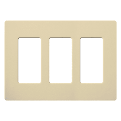 Placa de pared 3 espacios, color blanco, para atenuador (dimmer), switch ó control remoto PICO inalámbrico. - Kompletum