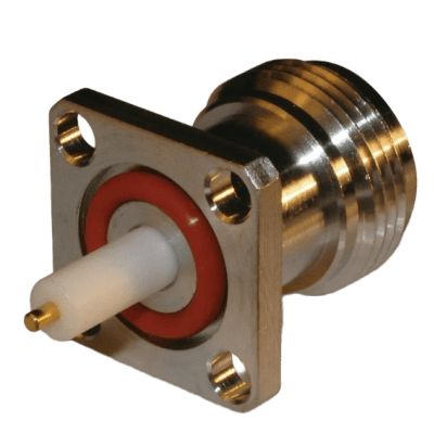 Conector N Hembra, montaje con 4 perforaciones a 18 mm - Kompletum